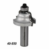 Roundover router bit with bearing, carbide-tipped for woodworking, part number 40-850