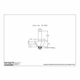 Detailed technical drawing of router bit with dimensions and labeled measurements for woodworking.