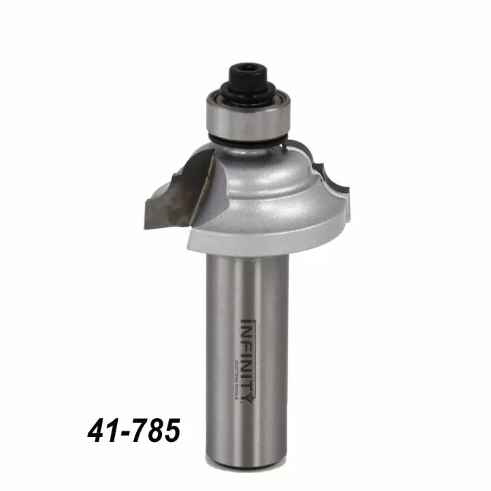 Carbide router bit with bearing, classic woodworking edge profile, part number 41-785