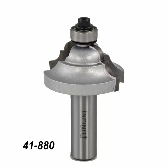 Precision woodworking router bit with ball bearing, model 41-880, for detailed edging.