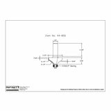 Technical drawing of router bit with measurements and 3/16 x 1/2 inch bearing, item 44-850