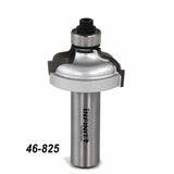 Roundover edge router bit with bearing for woodworking, model 46-825, close-up view.