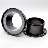 4 inch magnetic dust port set for woodworking dust collection systems, black plastic fittings