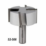 Carbide-tipped slot cutting router bit with four flutes, straight shank, model 52-506.