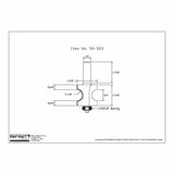 Technical drawing of router bit with dimensions and bearing, item 54-523, woodworking tool