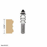 Beading router bit with 1-3/16 inch profile for detailed woodworking edge cuts.