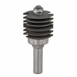 Stacked dado router bit for woodworking, isolated on white background