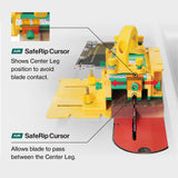 push block on a table saw demonstrating safe rip cursor.