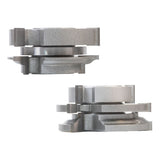 A two piece rail and stile shaper cutter set on a white background.