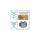 Cabinet door cutter head with profile diagram and specifications for woodworking.