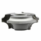 Carbide-tipped woodworking cutter head for shaper, silver, isolated on white background