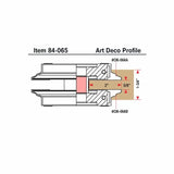 Art Deco profile router bit diagram with measurements for woodworking, item 84-065.