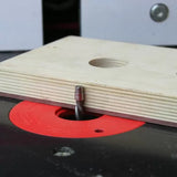 Router table with flush trim router bit cutting plywood woodworking jig