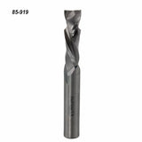 Straight flute spiral router bit for woodworking, part number 85-919, isolated on white background
