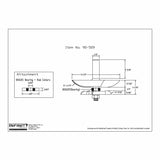 Router bit technical drawing with detailed dimensions and bearing attachment info