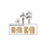 Router bit set with shank and profile cutter for woodworking joinery, Mission Profile 91-527