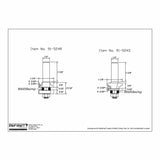 Technical drawing of two woodworking router bits with dimensions, labeled 91-524R and 91-524S.