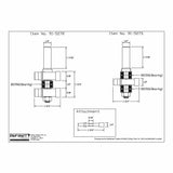Technical diagram of router bit components with measurements and bearing details