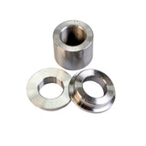 Three metal bushings for woodworking, shown on a white background