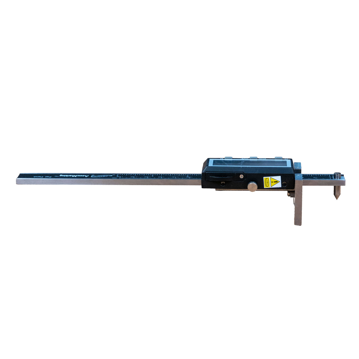 Digital marking and mortise gauge tool with ruler and LCD screen for precise woodworking