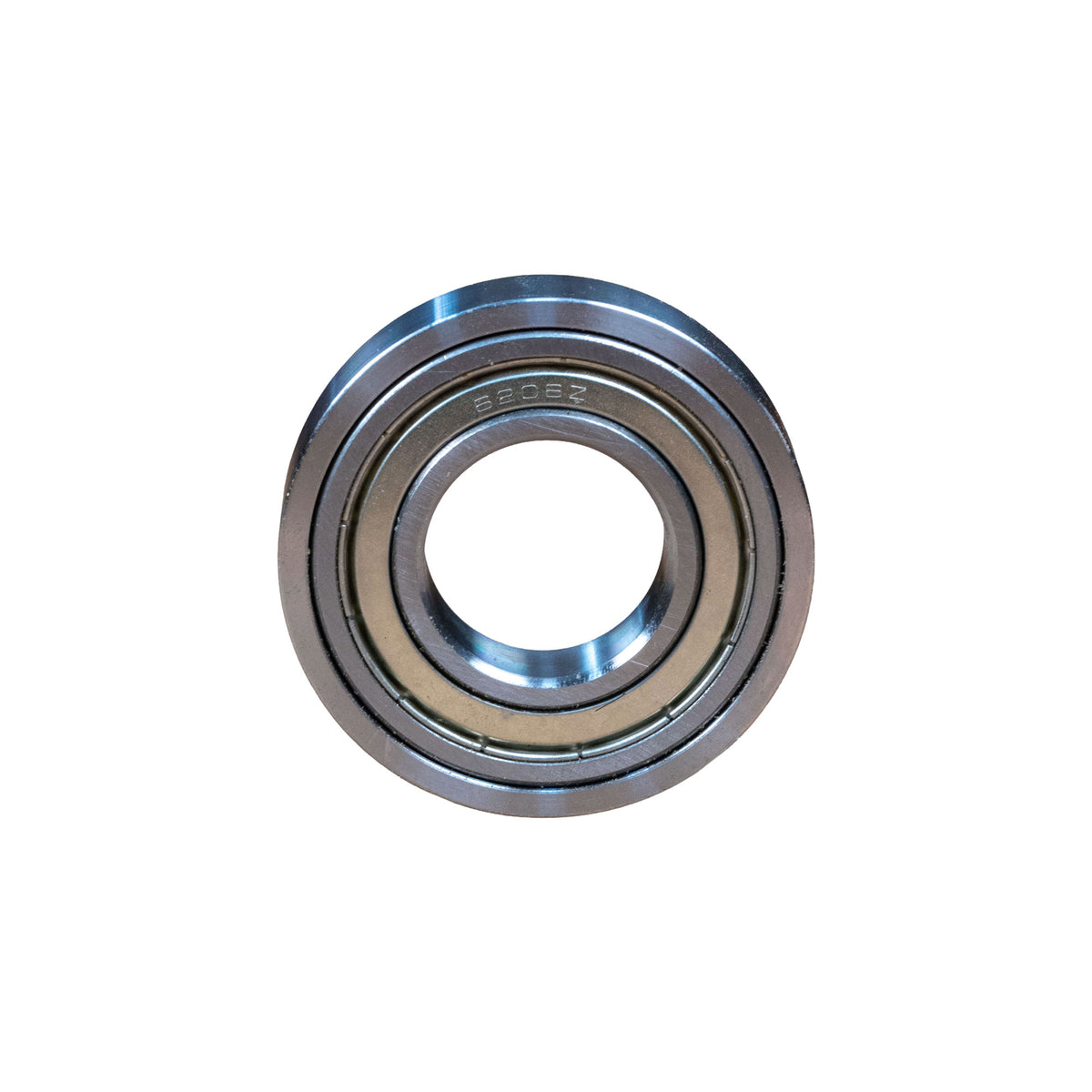 Close-up of metal ball bearing for woodworking router and power tool applications