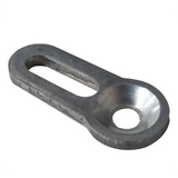 Steel oval router table mounting bracket with slotted and countersunk holes