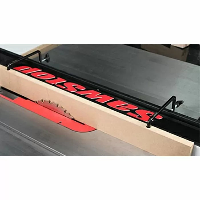 Table saw with fence and safety guard, woodworking tool setup for precise cutting