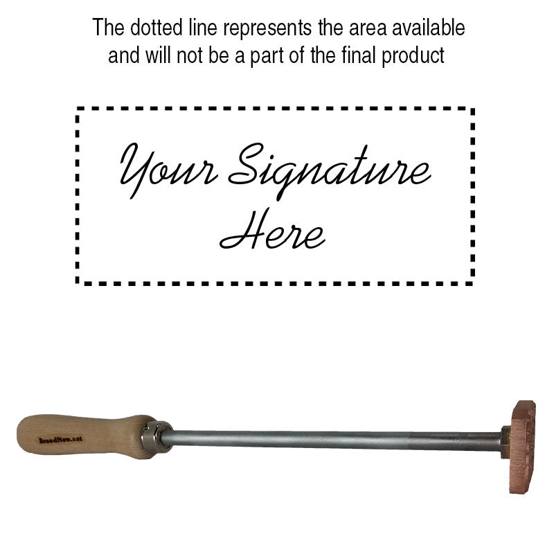 Woodworking marking tool with customizable signature area and wooden handle