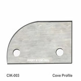 Cove profile carbide insert knife CIK-003 for woodworking, rectangular with two holes