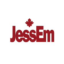 JessEm logo in red text with a maple leaf, woodworking tools branding