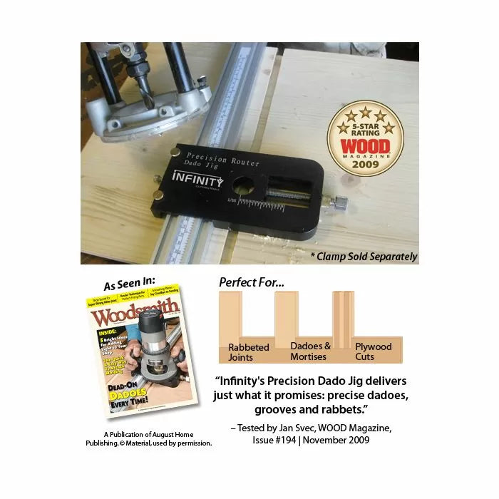 Precision router dado jig on wood with router, perfect for dadoes, grooves, and rabbets.