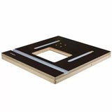 Woodworking router table top with T-tracks and center cutout for precision routing