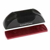 SandPlane sanding tool with detachable red sanding attachment for woodworking